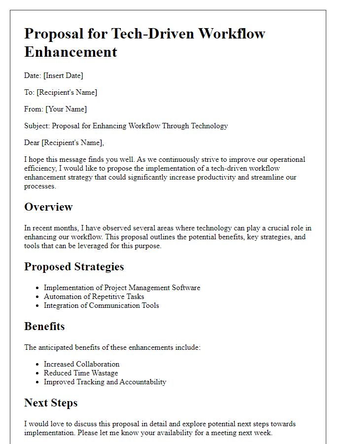 Letter template of tech-driven workflow enhancement proposal