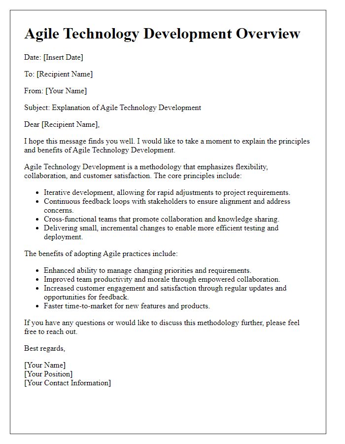 Letter template of Agile Technology Development Explained