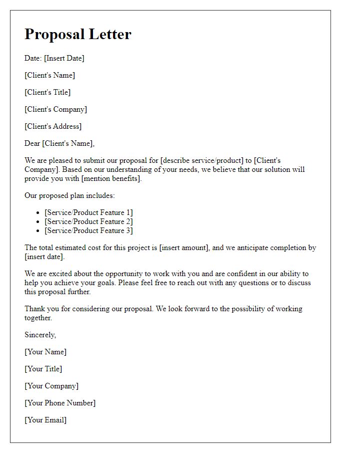 Letter template of proposal to a potential client