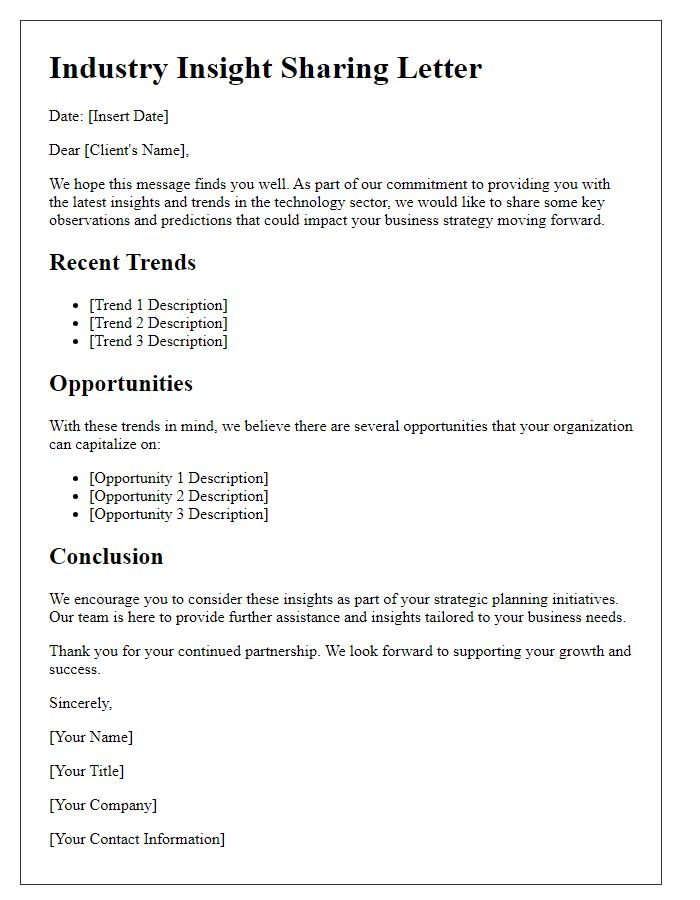 Letter template of Industry Insight Sharing for Clients in Technology Sector