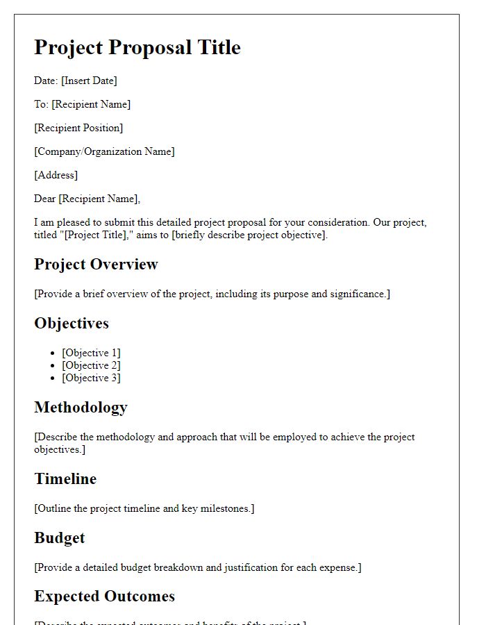 Letter template of detailed project proposal