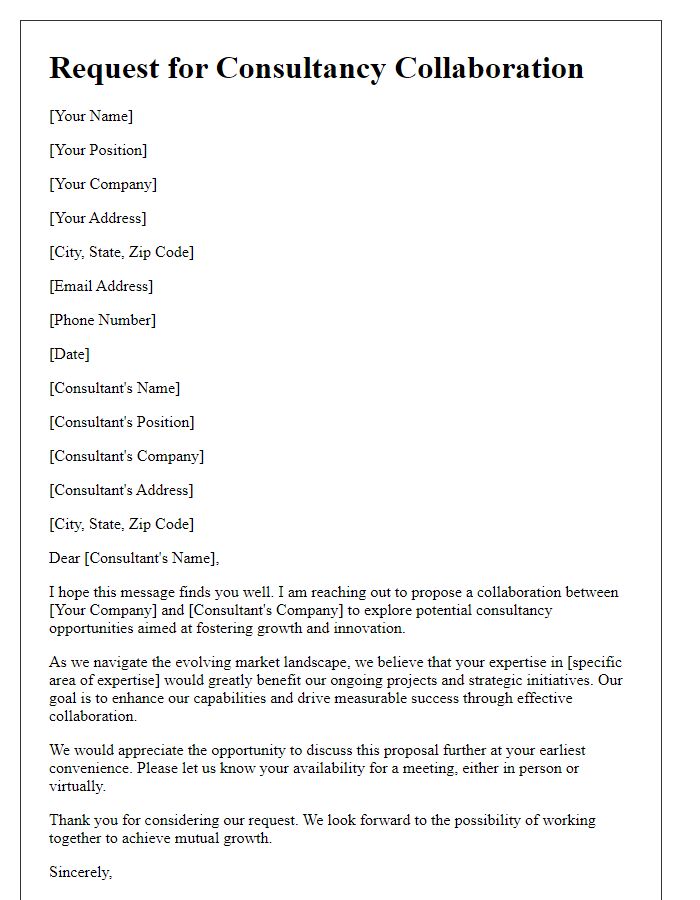 Letter template of request for consultancy collaboration growth