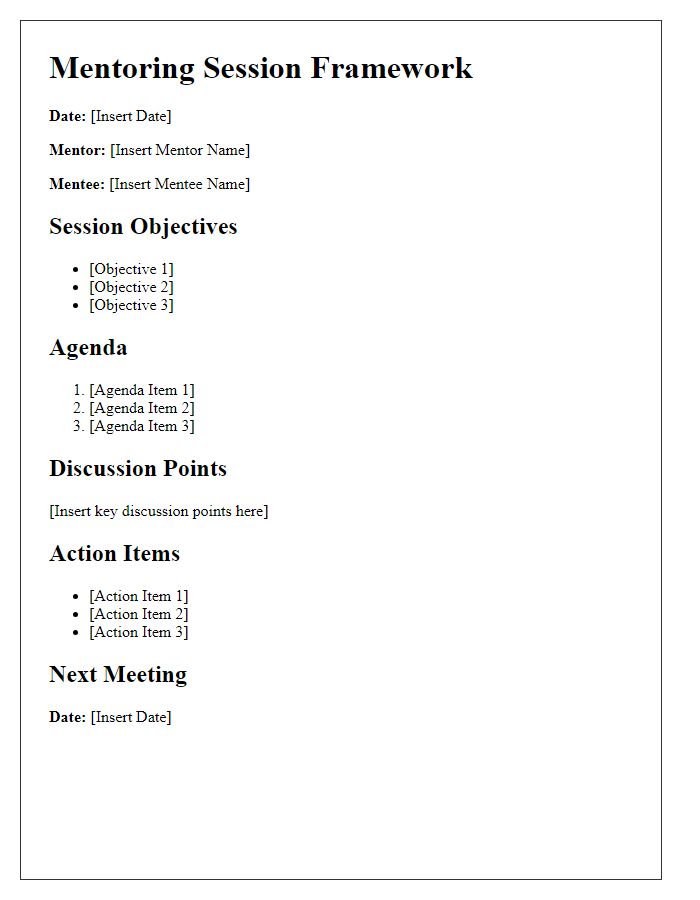 Letter template of mentoring session framework
