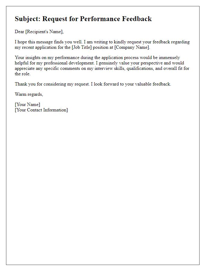 Letter template of applicant performance feedback ask.