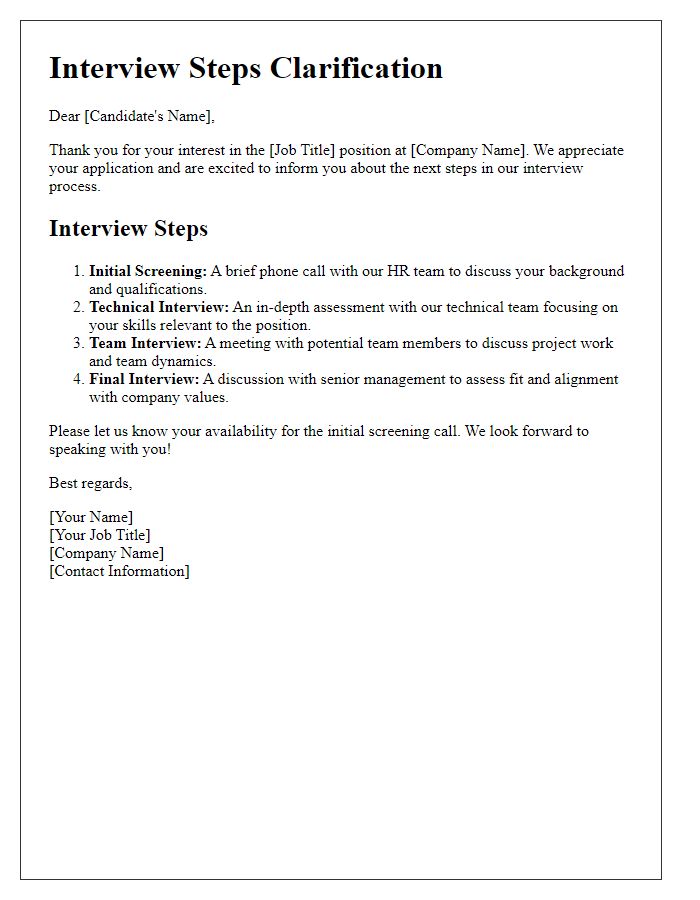 Letter template of Interview Steps Clarification