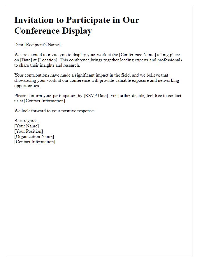 Letter template of conference display invitation