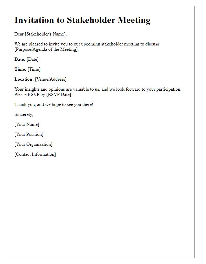 Letter template of stakeholder meeting invitation