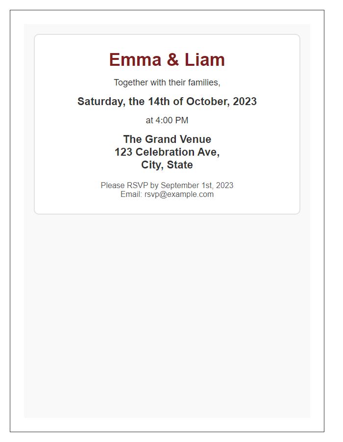 Letter template of modern wedding invitation design