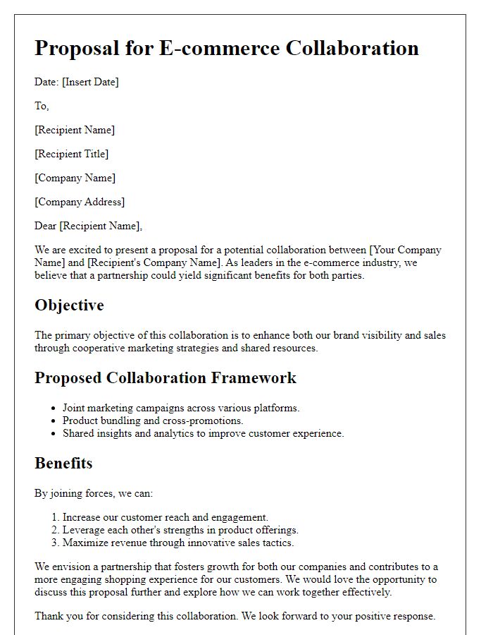 Letter template of proposal for e-commerce collaboration