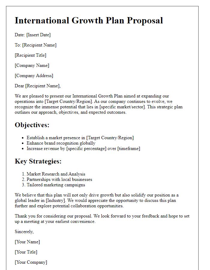 Letter template of international growth plan