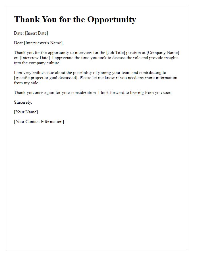 Letter template of acknowledgment for the interview discussion