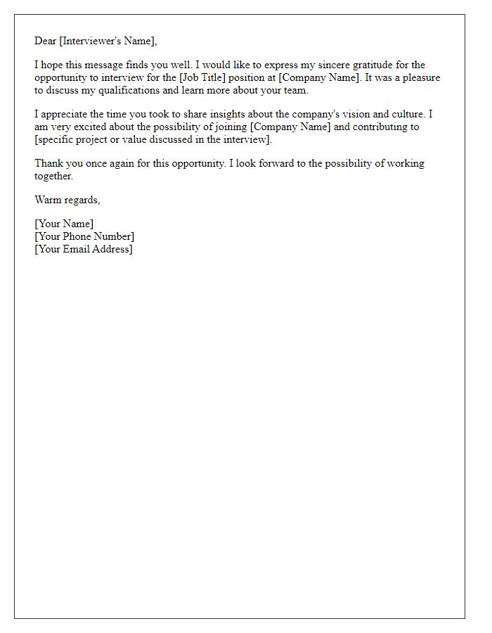 Letter template of courtesy for the interview opportunity