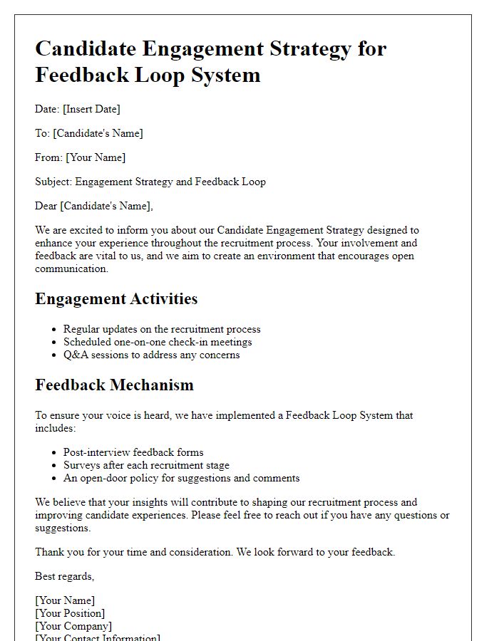 Letter template of Candidate Engagement Strategy for Feedback Loop System