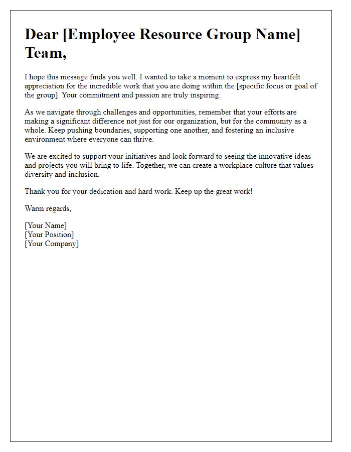 Letter template of encouragement for employee resource groups