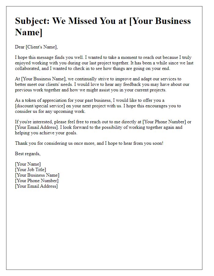 Letter template of Client Win-Back for Freelancers