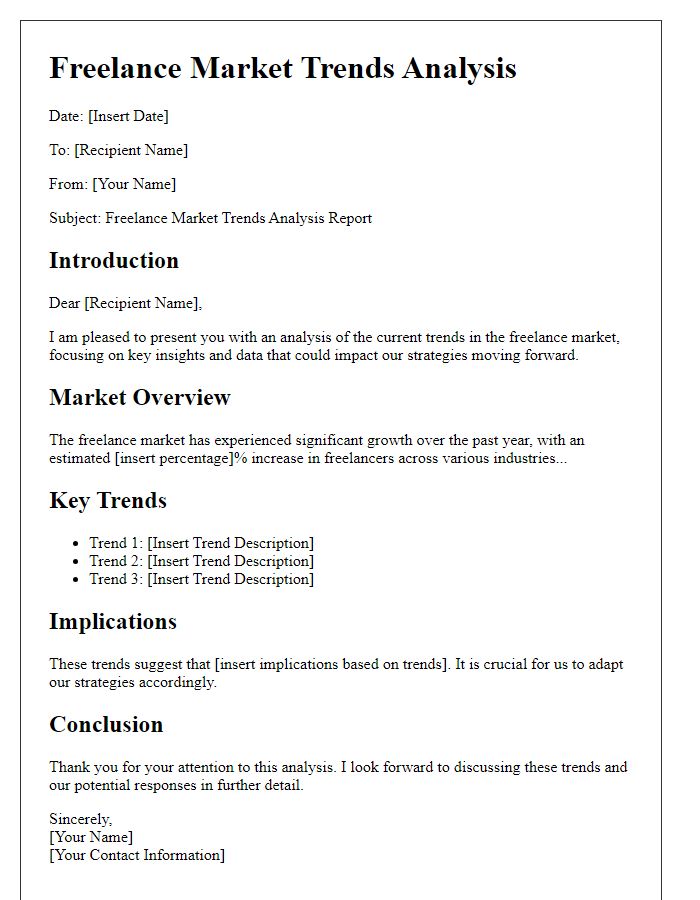 Letter template of freelance market trends analysis