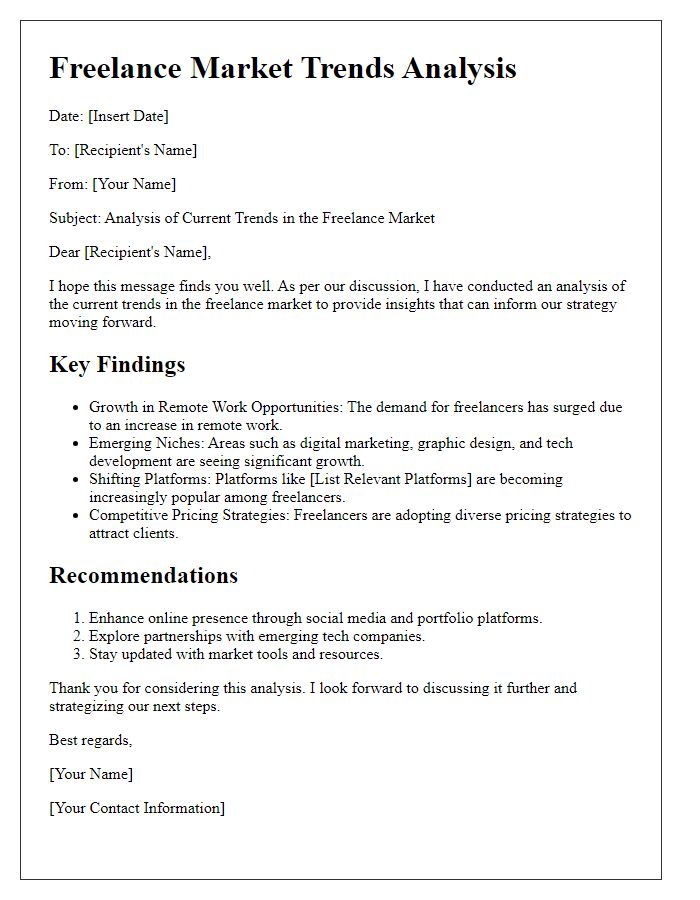 Letter template of freelance market trends analysis