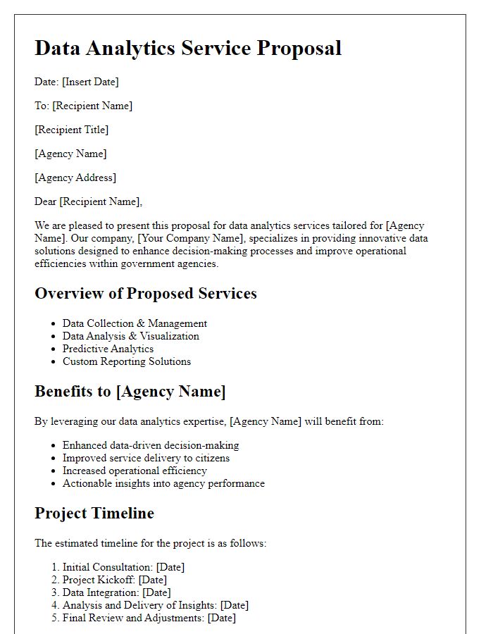 Letter template of data analytics service proposal for government agencies