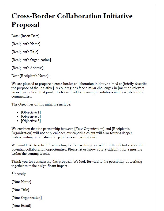 Letter template of cross-border collaboration initiative proposal