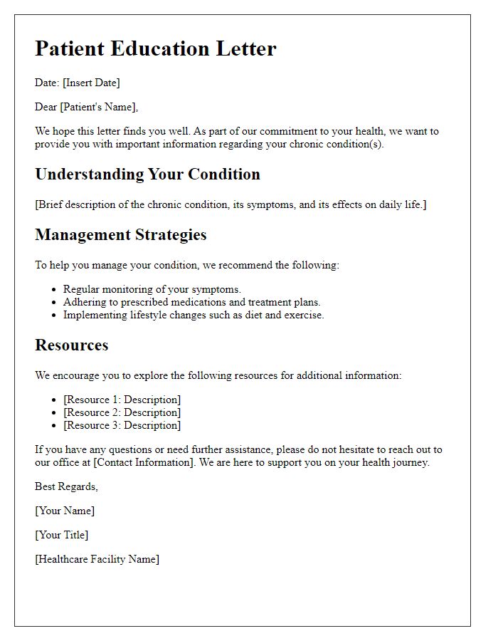 Letter template of patient education on chronic conditions.