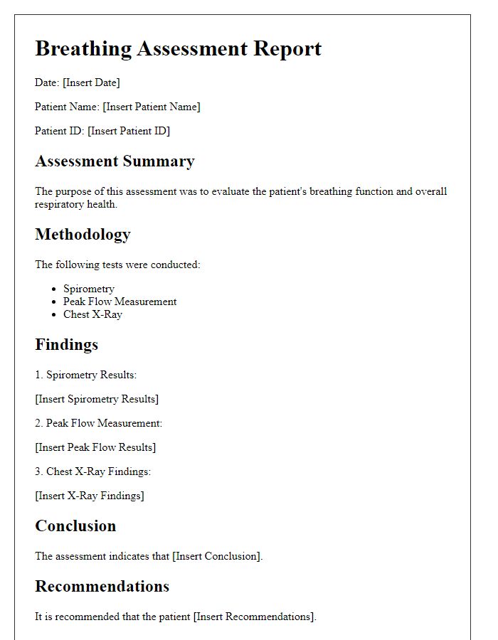 Letter template of breathing assessment report