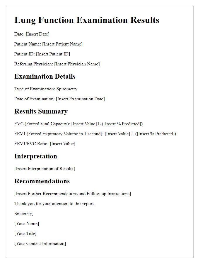 Letter template of lung function examination