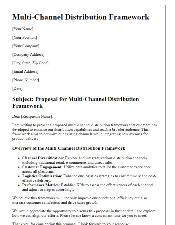 Letter template of multi-channel distribution framework