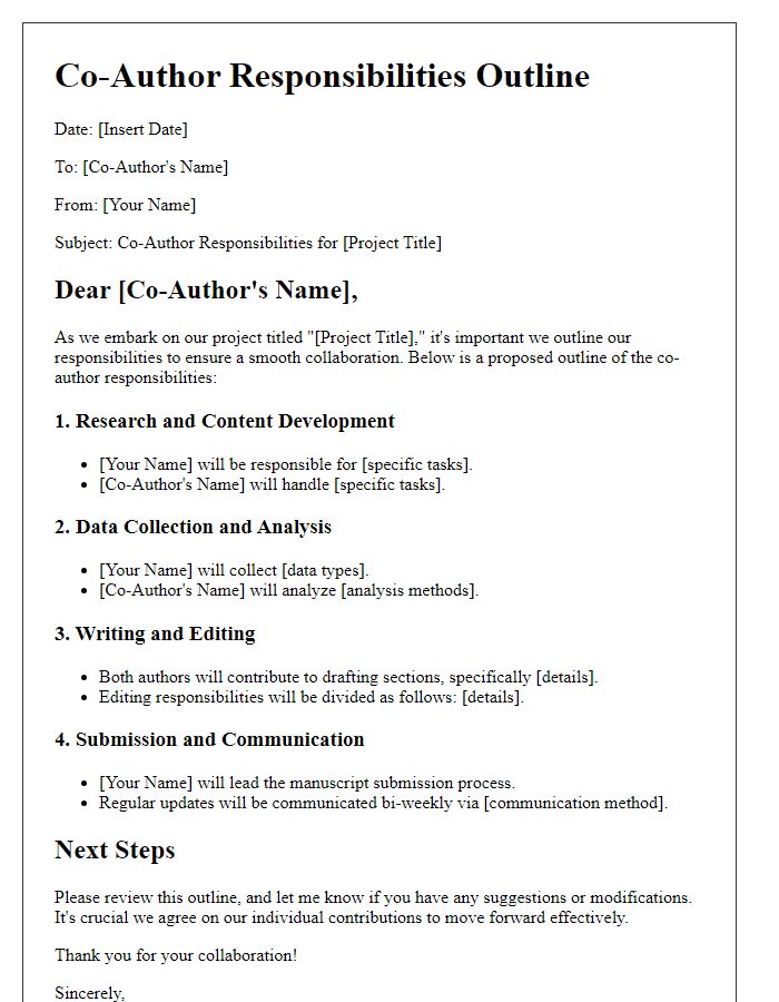 Letter template of co-author responsibilities outline