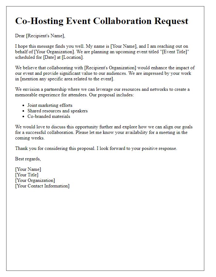 Letter template of co-hosting event collaboration request