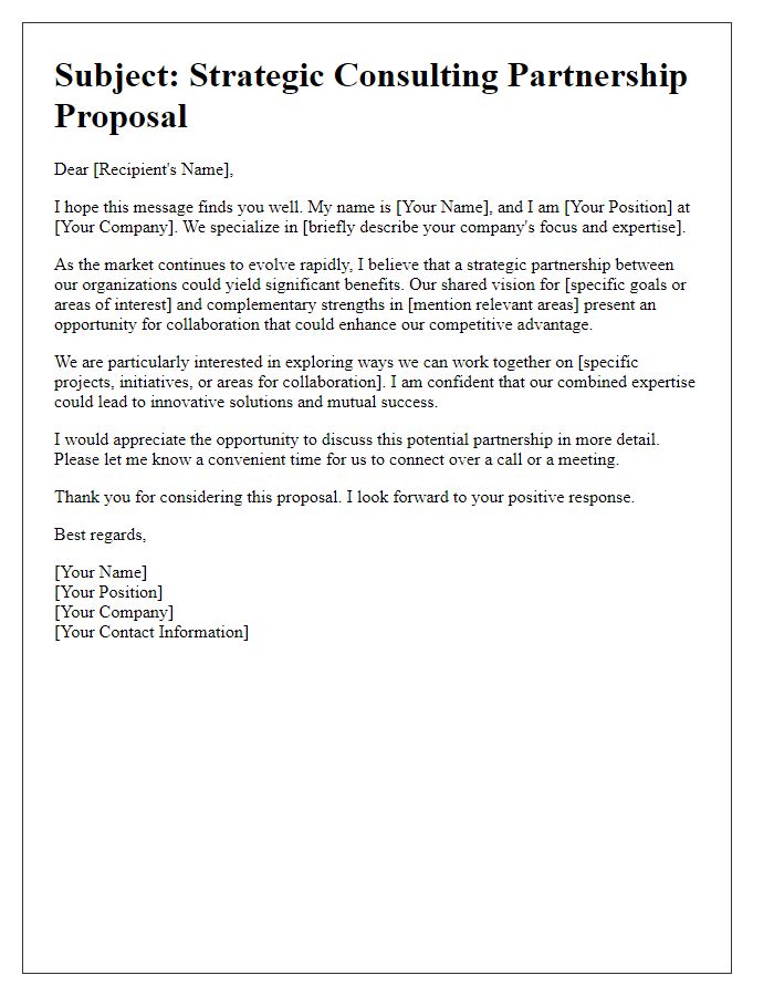 Letter template of strategic consulting partnership request