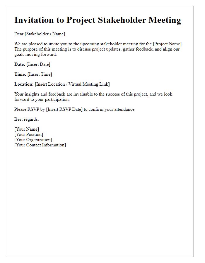 Letter template of project stakeholder meeting invitation