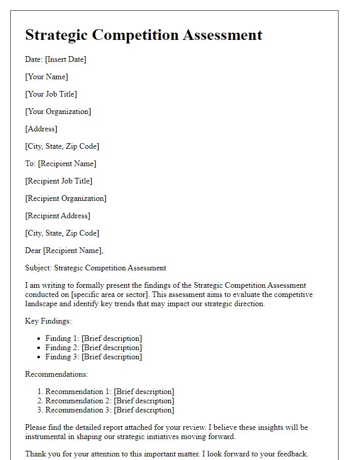 Letter template of Strategic Competition Assessment