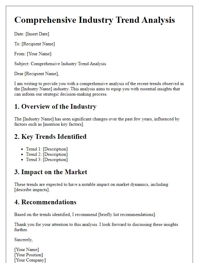 Letter template of comprehensive industry trend analysis