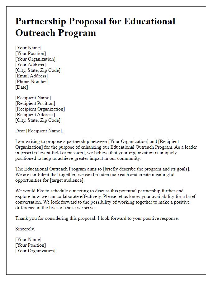 Letter template of Partnership Proposal for Board Director Educational Outreach Program