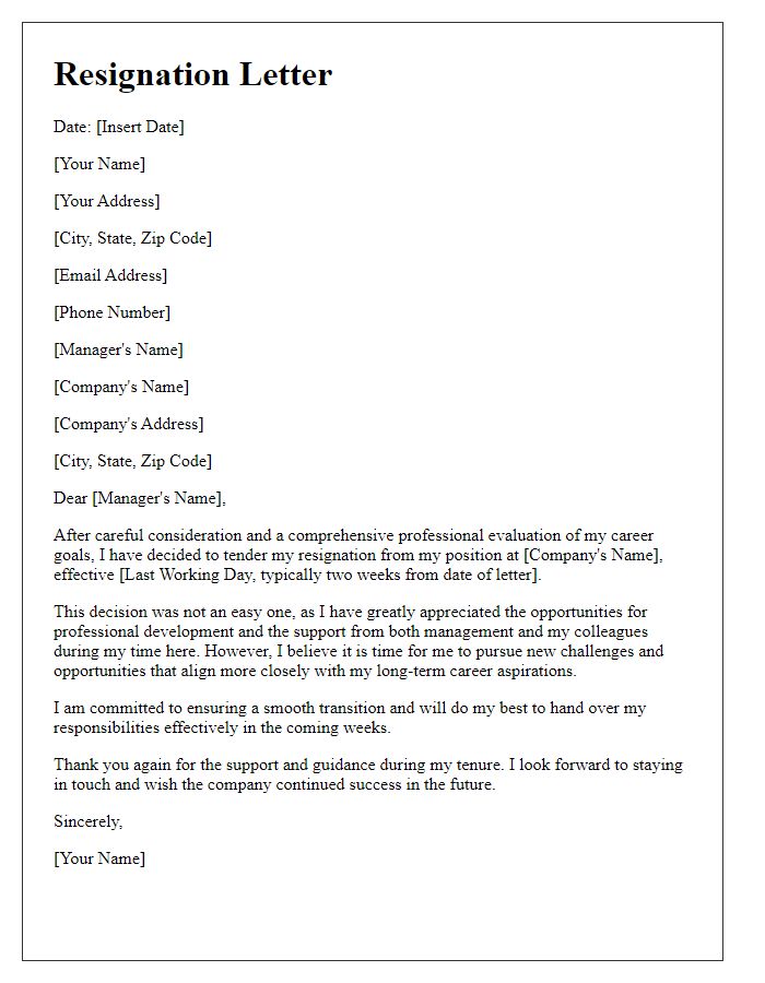 Letter template of resignation after comprehensive professional evaluation