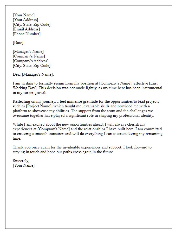 Letter template of resignation celebrating career growth through project success.