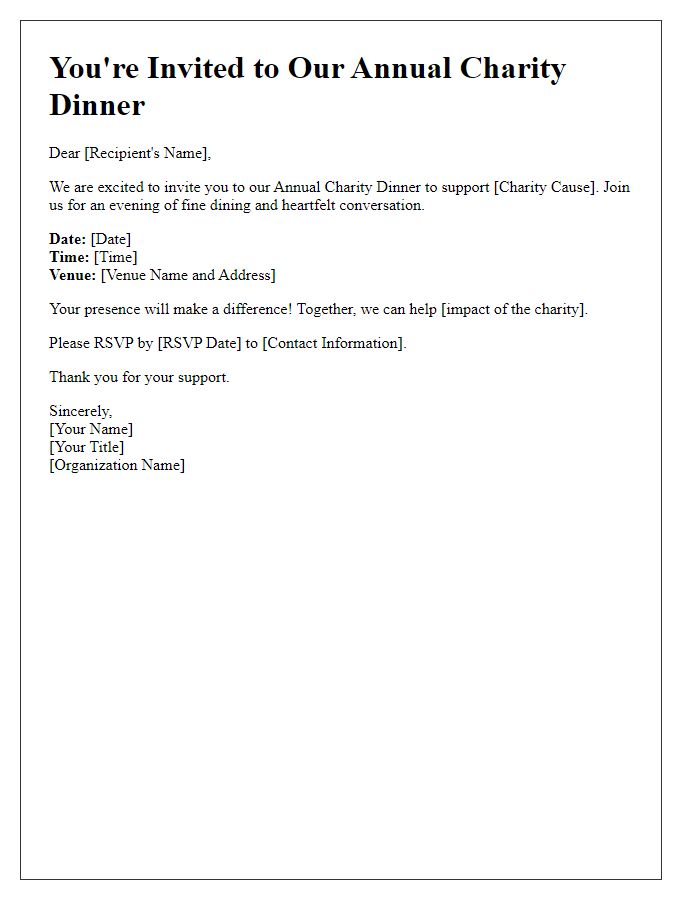 Letter template of charity dinner event invitation