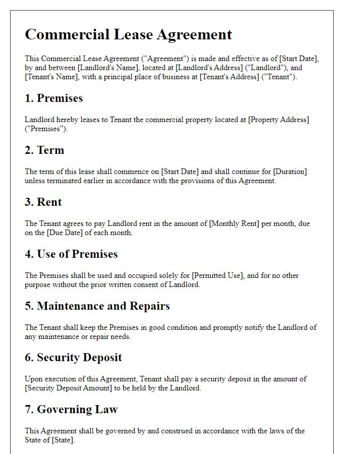 Letter template of Commercial Lease Agreement for Startup Business Office