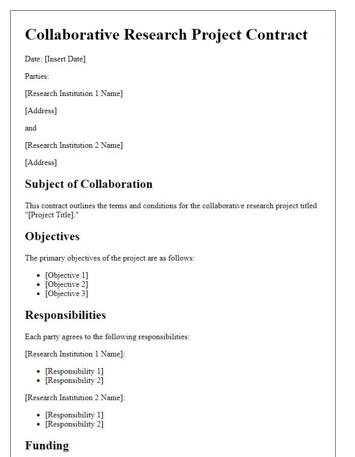 Letter template of collaborative research project contract