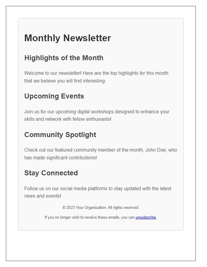 Letter template of refreshing newsletter layout for increased readability