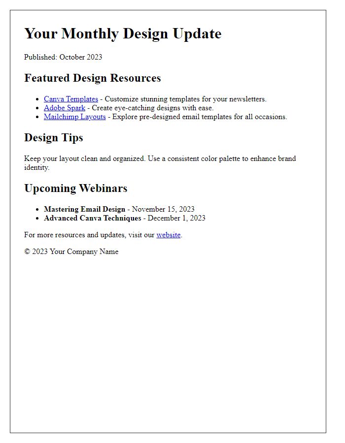 Letter template of professional newsletter design resources