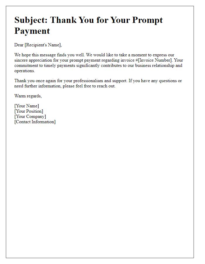 Letter template of appreciation for prompt payment inquiry.