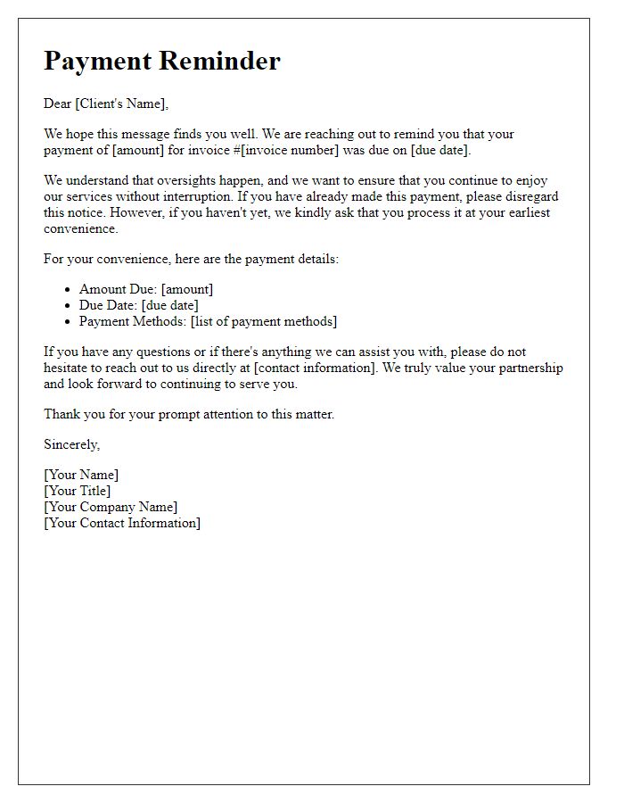 Letter template of Payment Reminder for Improved Engagement