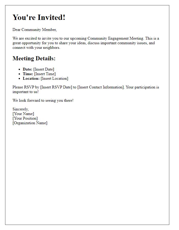 Letter template of community engagement meeting invitation