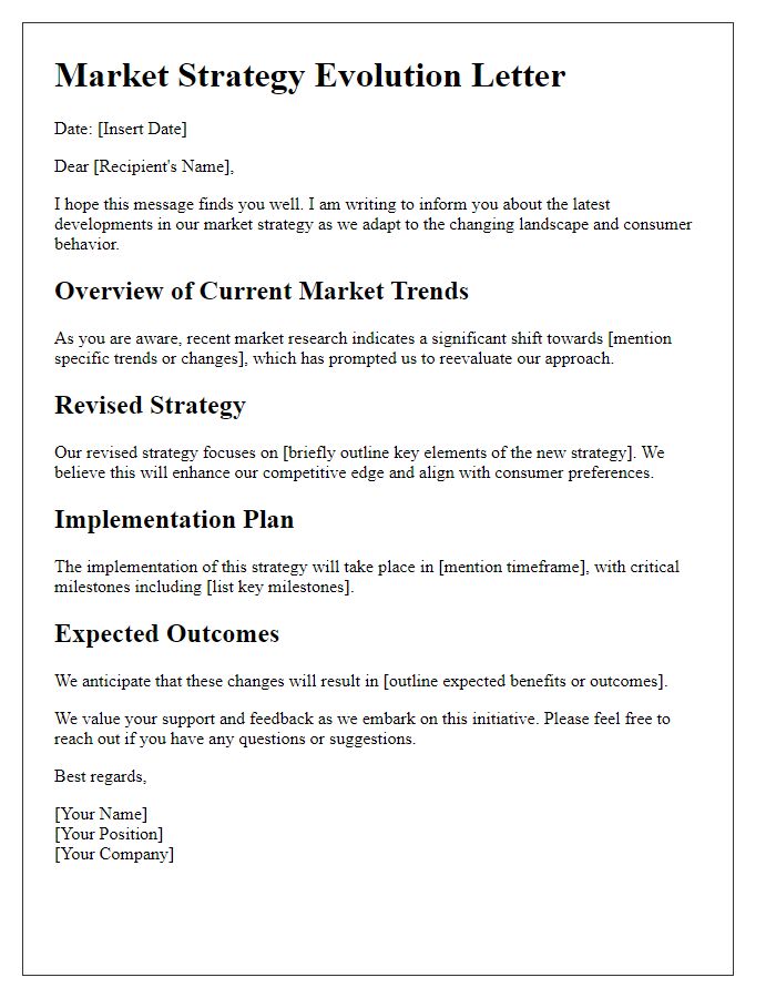 Letter template of market strategy evolution