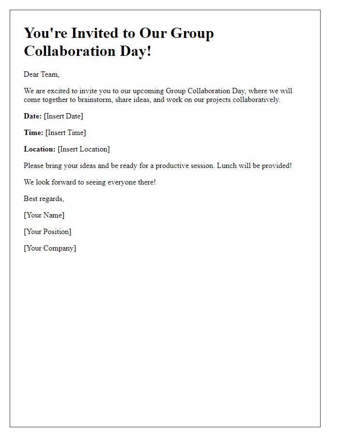 Letter template of group collaboration day invite