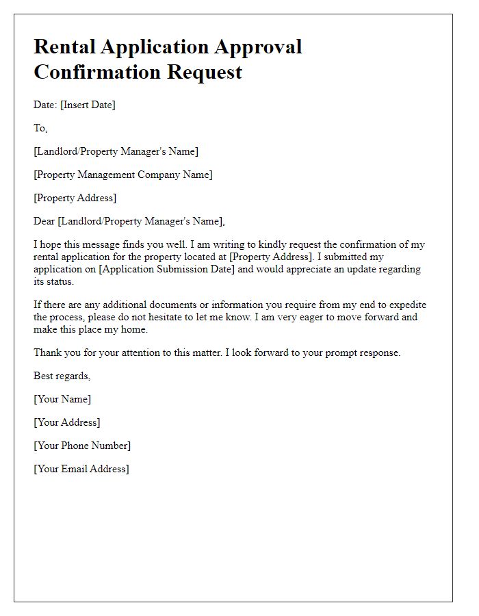 Letter template of rental application approval confirmation request