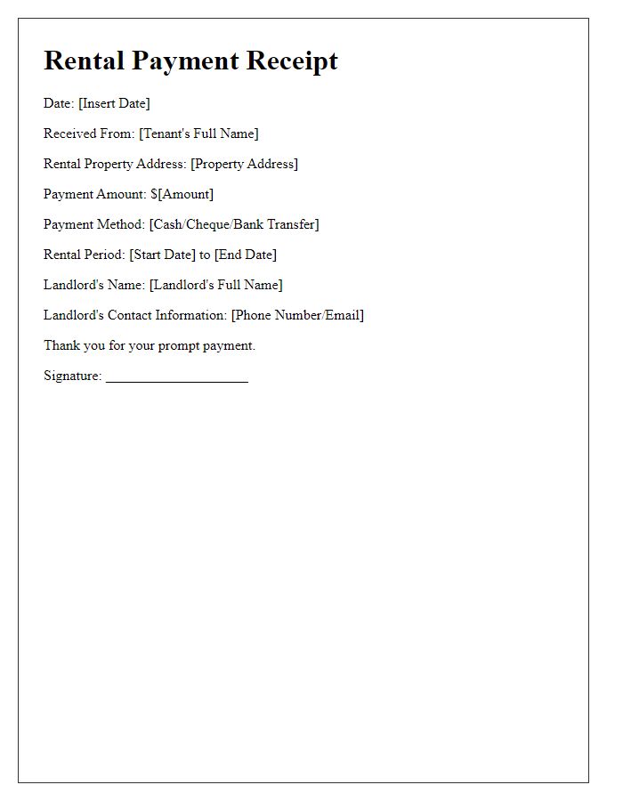 Letter template of rental application for issuing rent payment receipt.