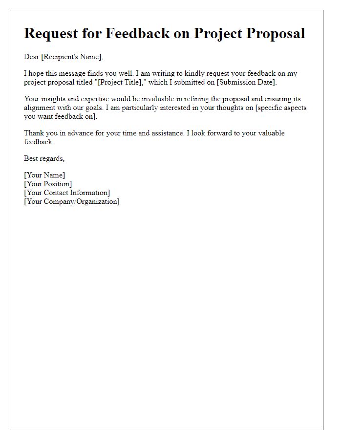 Letter template of request for project proposal feedback