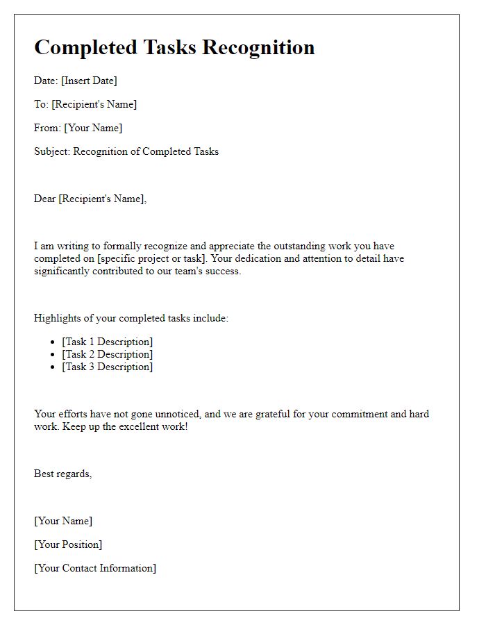 Letter template of completed tasks recognition.